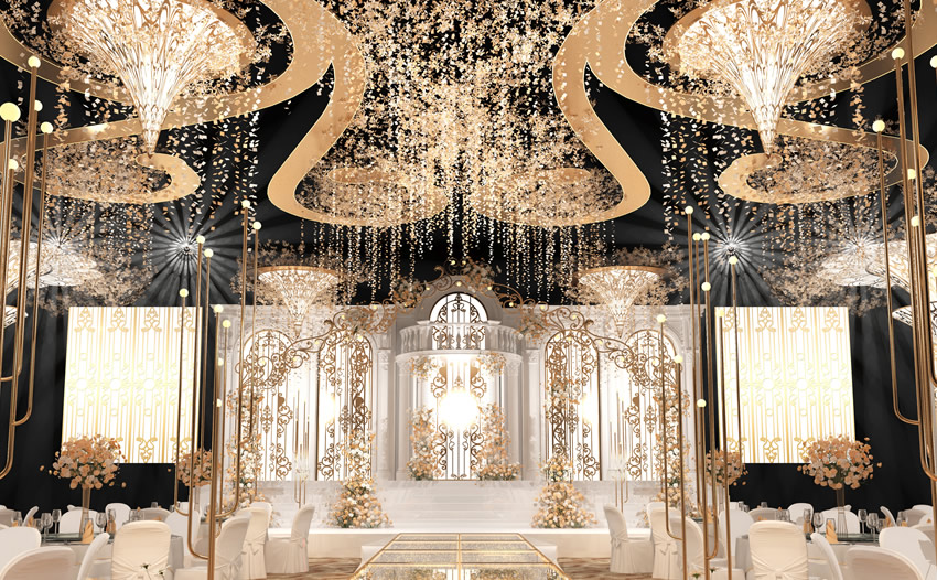 蒲江花木兰喜事汇金色大厅效果展示